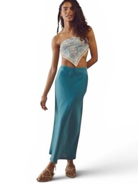 Free People Oh So Low Midi Skirt- Larkspur size 6